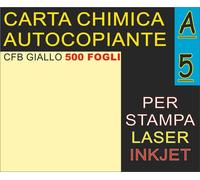500 FOGLI DI CARTA GIALLO CHIMICA RICEVUTE FISCALI X STAMPANTI LASER INKJET A5