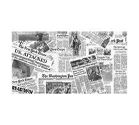 500 Fogli in Carta Antigrasso Stampato GIORNALE NEWSPAPER 16x40 cm 1EN5