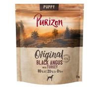 500 g gratis! 3 kg Purizon Crocchette senza cereali per cani - Puppy Black Angus con Tacchino