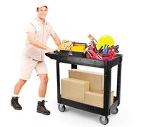 500 libbre libbre Carrello Servizio con Ruote, Kalolary Carrello Ruote Capacità Extra 2 livelli Carrello Servizio Multiuso Grandi Dimensioni Maniglia Organizzatore Stoccaggio Carrello Attrezzi Mobile