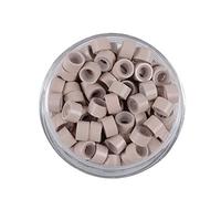 500 micro anelli da 5 mm, in alluminio, foderati in silicone, per extension dei capelli, colore grigio