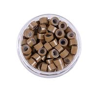 500 micro anelli da 5 mm in silicone foderato in alluminio perline per extension capelli strumenti biondo scuro