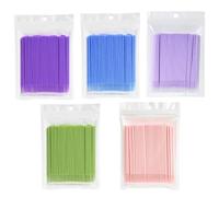 500 micro pennelli, pennelli micropori, micro applicatori per mascara, con 100 per olor, applicatore per ciglia per extension di ciglia, 5 colori