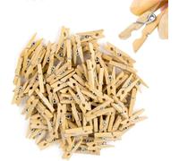 500 mini mollette da bucato, dimensioni 25 mm, piccole mollette in legno in vero legno, per foto e bricolage e fai da te, mollette in legno