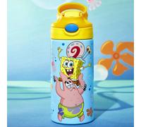 500 ml / 16 once Bottiglia in acciaio inossidabile a tenuta stagna con coperchio e cannuccia a scomparsa, adatta per bambini di età superiore ai 3 anni 500mlAnimale,Fumetto,LettereAcciaio inossidabile