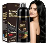 500 ml, colore per capelli nero, shampoo colorante per capelli, 3 in 1, contro il grigio