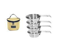 500 ml di campeggio all'aperto utensili da cucina stoviglie borsa ciotola con borsa in acciaio inox set da cucina ciotole pieghevoli per set da viaggio con manico