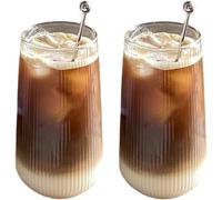 500 ml, set da 2 bicchieri da latte macchiato, per cappuccino, caffè, tè, gelato, tè freddo, ghiaccio