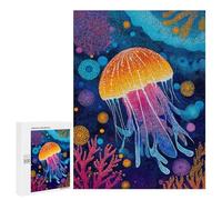 500 PCS Puzzle Colorful Jellyfish Art Print Puzzle Per Adolescenti Migliora La Memoria Difficile E Stimolante Rompicapo Giochi Per Famiglie 500 PCS