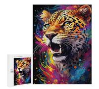 500 PCS Puzzle Colorful Leopard Art Print-3 Puzzle Per Adolescenti Corsa Di Velocità Manuale Lista Dei Desideri Con Babbo Natale Giocattoli Giochi Educativi 500 PCS