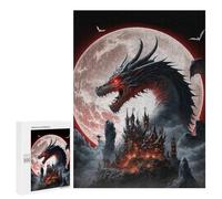 500 PCS Puzzle Dragon Castle Under The Full Moon Puzzle Per Adulti Giocattoli Antistress Vacanza A Casa Ammazza Il Tempo Offerta Come Regalo Per Tutta La Famiglia 500 PCS