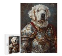 500 PCS Puzzle Golden Retriever Knight Armor -1 Puzzle Per Adolescenti Migliora La Memoria Difficile E Stimolante Rompicapo Giochi Per Famiglie 500 PCS