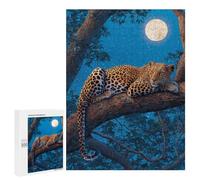 500 PCS Puzzle Leopard Moonlit Tree Branch Puzzle Per Adolescenti Antistress Allena La Mente E Le Mani Giocattoli Educativi Per L'apprendimento 500 PCS