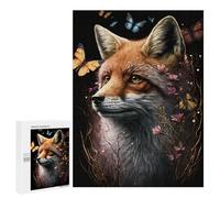 500 PCS Puzzle - Magical Fox with Butterflies Puzzle Per Adolescenti Attività Per Famiglie Per Compleanno, Natale Regali Unici Di Compleanno 500 PCS