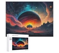 500 PCS Puzzle Per Adolescenti Alien Planet with Surreal Landscape Puzzle Per Adulti Giocattolo Decorazione Da Parete Un'opera D'arte Regalo Di Compleanno, Regali, 500 PCS