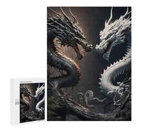 500 PCS Puzzle Per Adolescenti Black And White Dragons Confrontation Puzzle Per Adolescenti Gioco Rompicapo Migliora La Memoria Regali Di Natale Compleanno 500 PCS