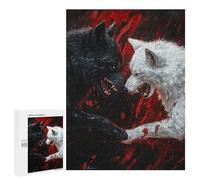 500 PCS Puzzle Per Adolescenti Black And White Wolves Puzzle Per Adulti Rompicapo Gioco Analisi E Logica Regali Di Natale Compleanno 500 PCS