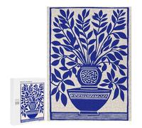 500 PCS Puzzle Per Adolescenti Blue Floral Vase Print Puzzle Per Adolescenti Difficili Ogni Pezzo È Unico - Regalo Di Compleanno, Regali, 500 PCS