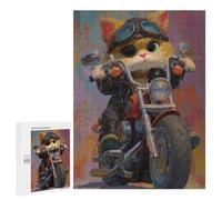 500 PCS Puzzle Per Adolescenti Cat Biker Adventure -1 Puzzle Per Adulti Analisi E Logica Ogni Pezzo È Unico - Giochi Rompicapo Per Famiglie 500 PCS