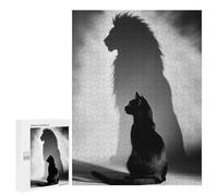 500 PCS Puzzle Per Adolescenti Cat with Lion Shadow Puzzle Per Adulti Gioco Pratico Regalo Per Donne Aiuta L'esercizio Del Cervello 500 PCS