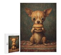 500 PCS Puzzle Per Adolescenti Chihuahua with Cheeseburger Puzzle Per Adolescenti Difficili Ogni Pezzo È Unico - Regalo Di Compleanno, Regali, 500 PCS