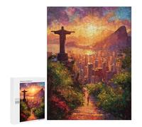 500 PCS Puzzle Per Adolescenti Christ The Redeemer Sunset-1 Puzzle Per Adolescenti Migliora La Memoria Sfida Da Completare Giocattoli Educativi Per L'apprendimento 500 PCS