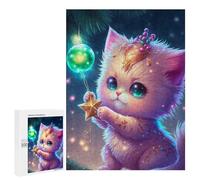 500 PCS Puzzle Per Adolescenti Christmas Kitten Decorations Puzzle Per Adulti Assemblaggio Del Modello Aiuta L'esercizio Del Cervello Giochi Stimolanti 500 PCS