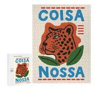 500 PCS Puzzle Per Adolescenti Coisa Nossa Leopard Illustration Puzzle Per Adulti Puzzle Difficile Sfida Attività Divertenti A Casa Ottimo Regalo Per I Giocatori 500 PCS