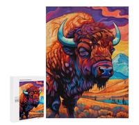500 PCS Puzzle Per Adolescenti Colorful Bison Landscape Puzzle Per Adulti, Gioco Rompicapo, Gara Di Velocità Manuale, Impegnativo Da Completare 500 PCS