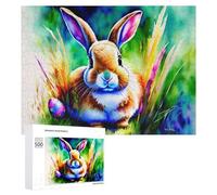 500 PCS Puzzle Per Adolescenti Colorful Easter Bunny Painting Puzzle Per Adolescenti Gioco Rompicapo Migliora La Memoria Regali Di Natale Compleanno 500 PCS