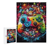 500 PCS Puzzle Per Adolescenti Colorful Gaming Controller Artwork Puzzle Per Adulti, Gioco Rompicapo, Gara Di Velocità Manuale, Impegnativo Da Completare 500 PCS