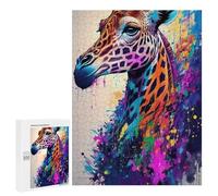 500 PCS Puzzle Per Adolescenti Colorful Giraffe Painting Puzzle Per Adolescenti Migliora La Memoria Sfida Da Completare Giocattoli Educativi Per L'apprendimento 500 PCS