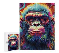 500 PCS Puzzle Per Adolescenti Colorful Gorilla Portrait -5 Puzzle Per Adolescenti Gioco Rompicapo Migliora La Memoria Regali Di Natale Compleanno 500 PCS