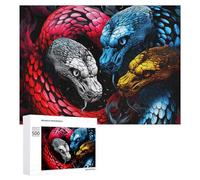 500 PCS Puzzle Per Adolescenti Colorful Serpent Illustration Puzzle Per Adolescenti Gioco Rompicapo Migliora La Memoria Regali Di Natale Compleanno 500 PCS