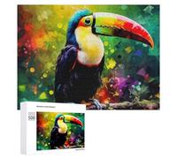 500 PCS Puzzle Per Adolescenti Colorful Toucan in Abstract Art Puzzle Per Adolescenti Gioco Rompicapo Migliora La Memoria Regali Di Natale Compleanno 500 PCS