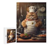 500 PCS Puzzle Per Adolescenti Cooking Cat Cook Chef Puzzle Per Adolescenti Gioco Rompicapo Migliora La Memoria Regali Di Natale Compleanno 500 PCS