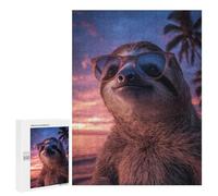 500 PCS Puzzle Per Adolescenti Cool Sloth on Beach at Sunset Puzzle Per Adulti Rompicapo Gioco Analisi E Logica Regali Di Natale Compleanno 500 PCS