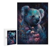 500 PCS Puzzle Per Adolescenti Cosmic Koala with Flowers-3 Puzzle Per Adolescenti Difficili Ogni Pezzo È Unico - Regalo Di Compleanno, Regali, 500 PCS