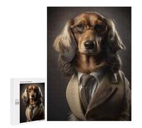 500 PCS Puzzle Per Adolescenti Cream Dachshund Mafia Boss Puzzle Per Adolescenti Gioco Rompicapo Migliora La Memoria Regali Di Natale Compleanno 500 PCS