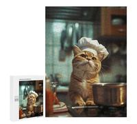 500 PCS Puzzle Per Adolescenti Cute Chef Cat Puzzle Per Adulti, Gioco Rompicapo, Gara Di Velocità Manuale, Impegnativo Da Completare 500 PCS