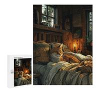 500 PCS Puzzle Per Adolescenti Cute Fox Sleeping on Bed Puzzle Per Adolescenti Gioco Rompicapo Migliora La Memoria Regali Di Natale Compleanno 500 PCS