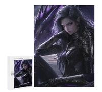 500 PCS Puzzle Per Adolescenti Dark Fantasy Dragon Warrior Artwork Puzzle Per Adulti Puzzle Difficile Sfida Attività Divertenti A Casa Ottimo Regalo Per I Giocatori 500 PCS