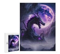 500 PCS Puzzle Per Adolescenti Dragon Under The Moonlit Sky -1 Puzzle Per Adulti Gioco Pratico Corsa Di Velocità Delle Mani Divertimento Attività A Casa, 500 PCS
