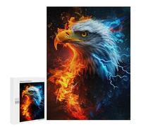 500 PCS Puzzle Per Adolescenti Eagle Fire & Ice Art Print-1 Puzzle Per Adulti Assemblaggio Del Modello Aiuta L'esercizio Del Cervello Giochi Stimolanti 500 PCS