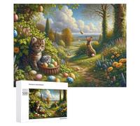 500 PCS Puzzle Per Adolescenti Easter Egg Hunt in Spring Garden Puzzle Per Adulti, Gioco Rompicapo, Gara Di Velocità Manuale, Impegnativo Da Completare 500 PCS