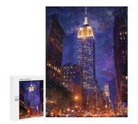 500 PCS Puzzle Per Adolescenti Empire State Building Night View Puzzle Per Adolescenti Taglio Di Precisione Aiuta L'esercizio Del Cervello Regali Per La Riduzione Dello Stress 500 PCS