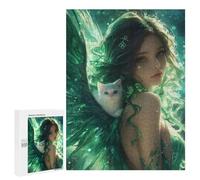 500 PCS Puzzle Per Adolescenti Enchanted Angel with White Cat -1 Puzzle Per Adolescenti Migliora La Memoria Sfida Da Completare Giocattoli Educativi Per L'apprendimento 500 PCS