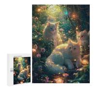 500 PCS Puzzle Per Adolescenti Enchanted Forest Cats Puzzle Per Adulti Puzzle Difficile Sfida Attività Divertenti A Casa Ottimo Regalo Per I Giocatori 500 PCS