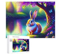 500 PCS Puzzle Per Adolescenti Enchanted Forest Rabbit Puzzle Per Adulti, Gioco Rompicapo, Gara Di Velocità Manuale, Impegnativo Da Completare 500 PCS