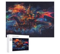 500 PCS Puzzle Per Adolescenti Fantasy Castle with Dragon Reflection Puzzle Per Adulti Giocattoli Fai Da Te Sfida Difficile Regali Antistress 500 PCS